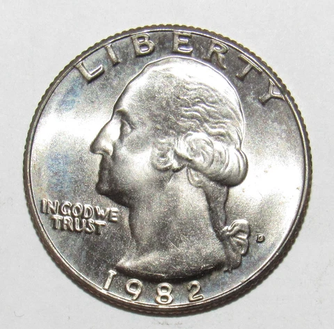 1982 D Washington Quarter BU (O16) Cover