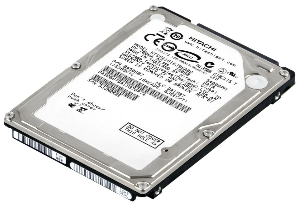 Disque Dur Hitachi Travelstar 5K160 HTS541616J9SA00 160GB 5.4K 8MB SATA 2.5'' - Photo 1/3