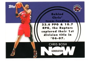 2007-08 Topps Generation Now Chris Bosh #GN4 Insert NBA Toronto Raptors Heat NM - Bild 1 von 2