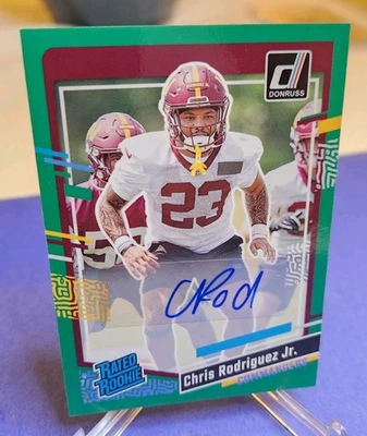 2023 Donruss-Chris Rodriguez  Jr. Rated Rookie Autograph Green #398 💚 - Image 1 of 3