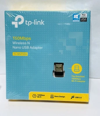 TP-LINK TLWN725N 150Mbps Wireless N Nano USB Adapter- BRAND NEW -SEALED- - Image 1 of 4