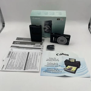 Canon PowerShot ELPH 115 IS 16MP 8X Zoom Digital Camera Black Tested Works - Picture 1 of 16