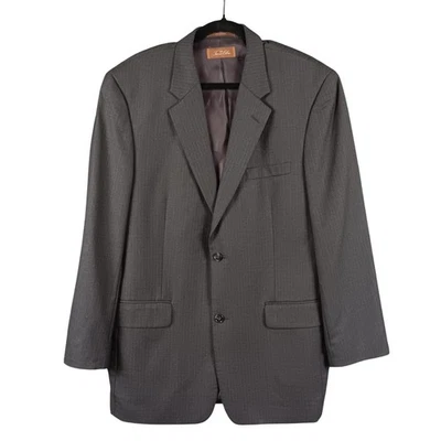 Tasso Elba Mens Gray Wool Pin Stripe Blazer 42L Sport Coat Made in Korea - Image 1 of 4