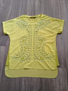Ladies Green Lined Top Size 10 From KAREN MILLEN  - Picture 1 of 6