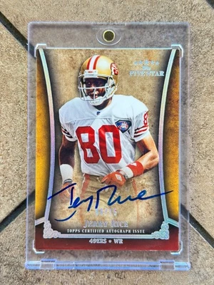 Jerry Rice 2011 Topps Five Star On Card Auto Rainbow Foil /15 49ers HOF - Image 1 of 2
