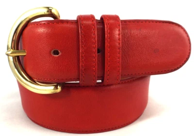 Usado en Excelente Condición Coach #8500 Guante Rojo Texturizado Cuero 1.5" Cinturón Ajustable Talla M EE. UU. Foto 1 de 4