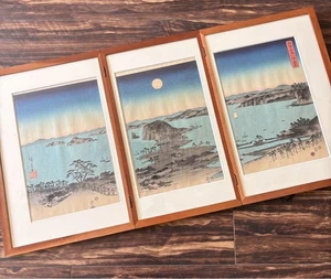 Impresión en madera japonesa Utagawa Hiroshige, Takeyo Kanazawa, Hachikatsu Night Vi - Imagen 1 de 11