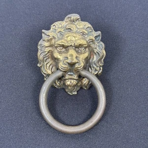 Vintage Messing Lenden Kopf Ring Tropfen Ziehen Griffe Türklopfer Stil 2" mit Schraube - Bild 1 von 7