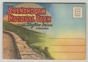 VA, Shenandoah National Park, Linen Souvenir Folder/Multi Views - Picture 1 of 1