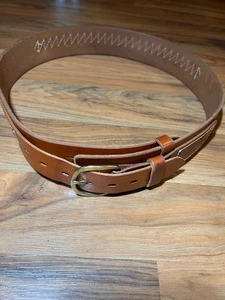 Triple K 740 L Brown Leather Ammunition Belt 40" Fit .45 Cal - Picture 1 of 10