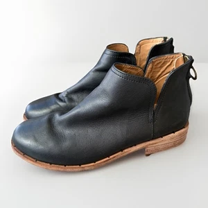 Beek Womens Falcon Black Leather Ankle Boots Booties Block Heel Zip Size 8 - Picture 1 of 10