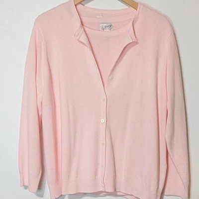 Suéter suéter con botones rosa claro para mujer LIZ BAKER 2 piezas PXL Foto 1 de 4