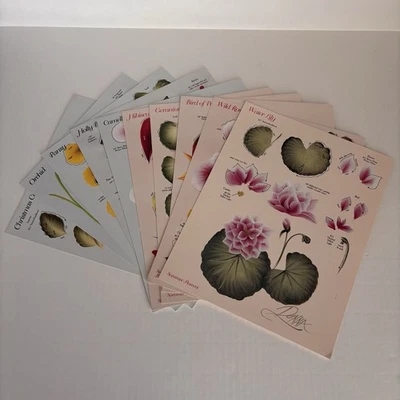 Donna Dewberry Reusable Teaching Guides One Stroke Seasonal Flowers 9x11.5 Cards - Image 1 of 4