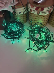 Holiday Time 100 grüne Mini Lichter Strang Innen/Außen Weihnachtsbeleuchtung 2 Strang - Bild 1 von 4