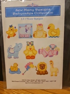 NEW SEW MANY DESIGNS MACHINE EMBROIDERY CD BABYCAKES Collection 5 X 7 FREE SHIP - Picture 1 of 2