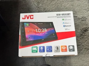 JVC CarPlay Android Car Auto Stereo 6.8" Double Din Touch Screen USB KW-M593BT - Picture 1 of 2