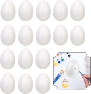 Easter Foam Polystyrene Eggs, Bonnet Craft, White Craft Eggs Paint Decoration - Picture 1 of 22