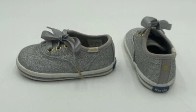 Keds Kate Spade Silver Size 3 Mo New York Champion Glitter Baby Crib Sneakers - Image 1 of 4