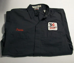 Vintage Western Auto Racing Team Herren Button Shirt MEDIUM, "Travis" Name Patch - Bild 1 von 12
