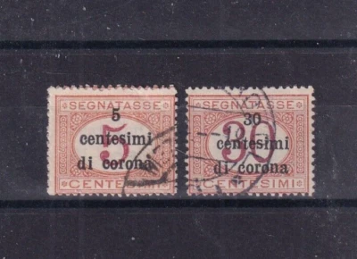 TRENTO E TRIESTE 1919 - SEGNATASSE D'ITALIA SOPRATSTAMPATI 02 VALORI USATI - Immagine 1 di 2