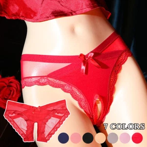 Women Sexy Open Crotch Panties Briefs Crotchless Lingerie Underwear Knickers US/ - Picture 1 of 30