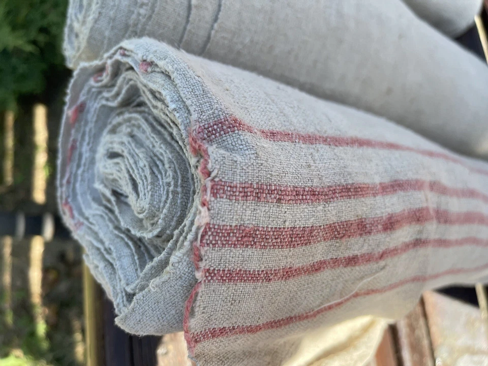 linen Handwoven Handmade 100% Pure Hemp Fabric textile natural, sold per meter - Image 1 of 4