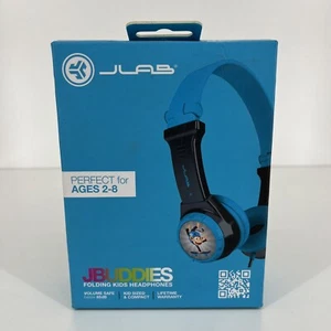 JLab JBuddies Folding On Ear Wired KIDS Headphones Portable Volume Limiting Blue - Picture 1 of 6