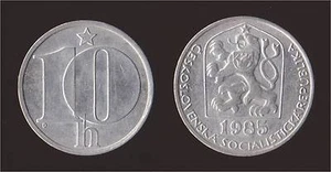 CECOSLOVACCHIA 10 HALERU 1985 FDC/UNC FIOR DI CONIO - Picture 1 of 1