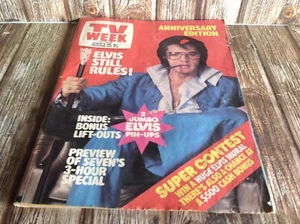 ELVIS VINTAGE TV WEEK MAGAZINE AUGUST 19 1978 ROLLING STONES PIN-UP - Foto 1 di 5