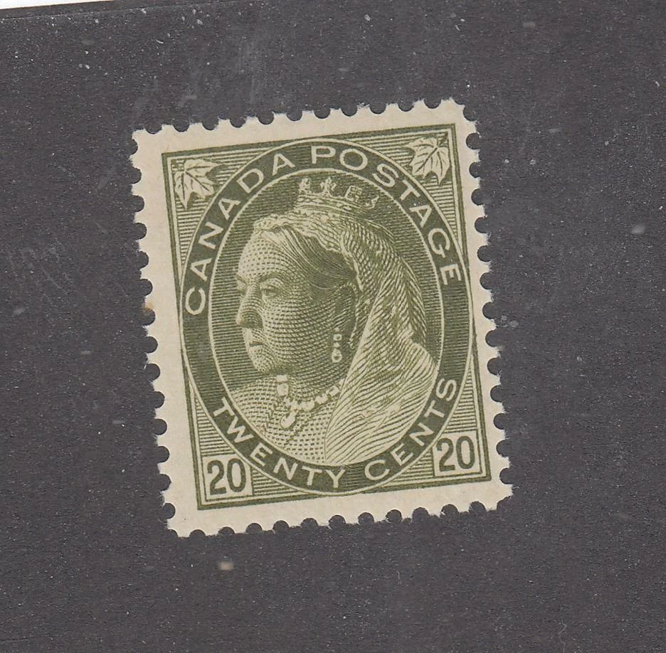 CANADA # 84 VF-MNH 20cts DARK OLIVE NUMERAL ISSUE CAT VALUE $3000 - Image 1 of 1
