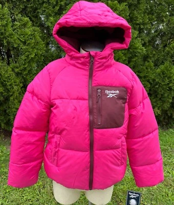 Reebok Girls Pink Insulated Winter Jacket, Size M 10/12, NWT - Image 1 of 4