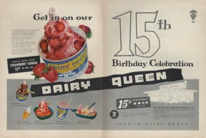 Entra en nuestra celebración de 15 cumpleaños - Dairy Queen anuncio 1955 L - Imagen 1 de 1