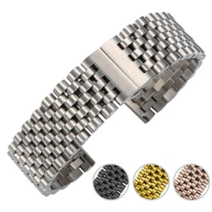 20mm 22mm Polishing Or Brushing Solid Watch Band Strap Stainless Steel Bracelet - Picture 1 of 17