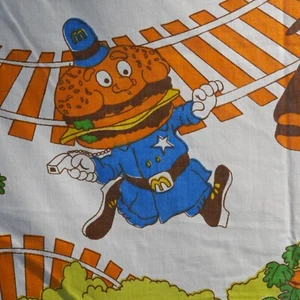 McDonalds Flaches Laken Kissenbezug Ronald Big Mac Train 78x88" 1976 Sears Perkal - Bild 1 von 15