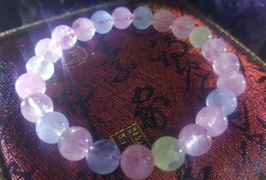 Braccialetto Stretch Pietra Preziosa Morganite Naturale Trasparente Alta Qualità - Foto 1 di 3