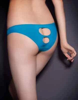 AGENT PROVOCATEUR SEXY LIZA TURQUOISE PEEK A BOO BRIEF SIZE 3 MEDIUM UK 10 BNWT - Image 1 of 4