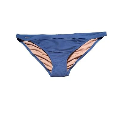 J. Crew 蓝色罗纹装饰时髦全覆盖游泳比基尼底部尺寸 XL 全新 — 第 1/4 张图片