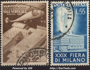 ITALIE 29EME FOIRE DE MILAN N° 595/596 AVEC OBLITERATION A VOIR - Picture 1 of 1
