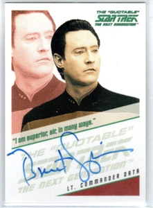 THE QUOTABLE STAR TREK THE NEXT GENERATION QA2 BRENT SPINER AS DATA AUTOGRAPH VL - Picture 1 of 2
