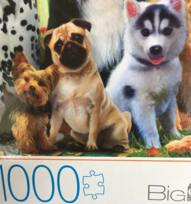 Milton Bradley Big Ben Dog Dogs Jigsaw Puzzle 1000 pieces Sealed - NEW! Hasbro - Image 1 of 4