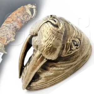 Cuchillo de lujo pomo morsa bronce liso para cuchillo personalizado mango refuerzo - Imagen 1 de 7