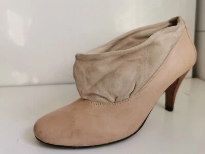 ALLSAINTS DESIGNER UK 7 EU 40 WOMENS BEIGE/NUDE LEATHER COURT HEELS SHOES/BOOTS - Image 1 of 4