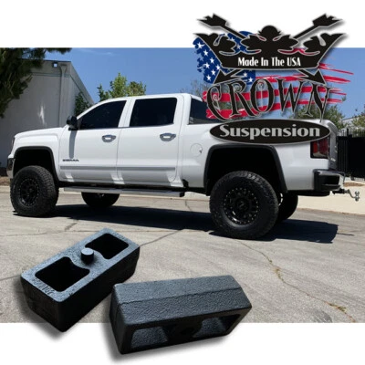 2" Rear Leveling Lift Blocks For Chevrolet Silverado GMC Sierra HD Steel Kit - Image 1 of 2