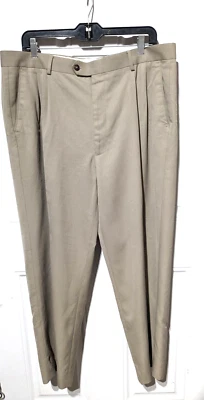Joseph Feiss Dress Pants Size 38X30  Beige Wool blend (altered length) 27 1/2" - Image 1 of 4