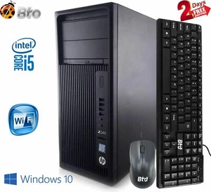 HP Z240 MT Workstation Computer Core i5 6th 3.4GHz 8GB 500GB Wi-Fi DVD Win10P PC - Picture 1 of 8