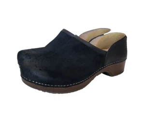 Dansko Brenna Burnished Black Suede Clog Women's Size 9 EUR Size 39 - Picture 1 of 11