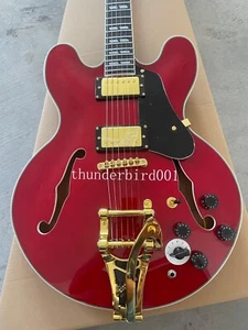 Jazz Hollow 335 E-Gitarre Palisander Griffbrett Gold Hardware Zubehör Rot - Bild 1 von 7