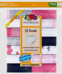 Fruit Of The Loom Girls Tagless Cotton Bikinis Underwear Size 12- 14 Pair | New! - Picture 1 of 8
