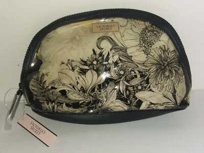 Victoria's Secret Estuche de Maquillaje Cosmético Transparente Flores Botánicas Bolso de Belleza (B4) Foto 1 de 4