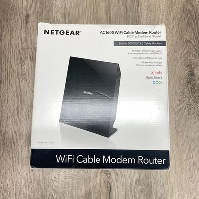Netgear AC1600 C6250 WiFi Cable Modem Router DOCSIS 3.0 Dual Band Gigabit 802.11 - Image 1 of 4